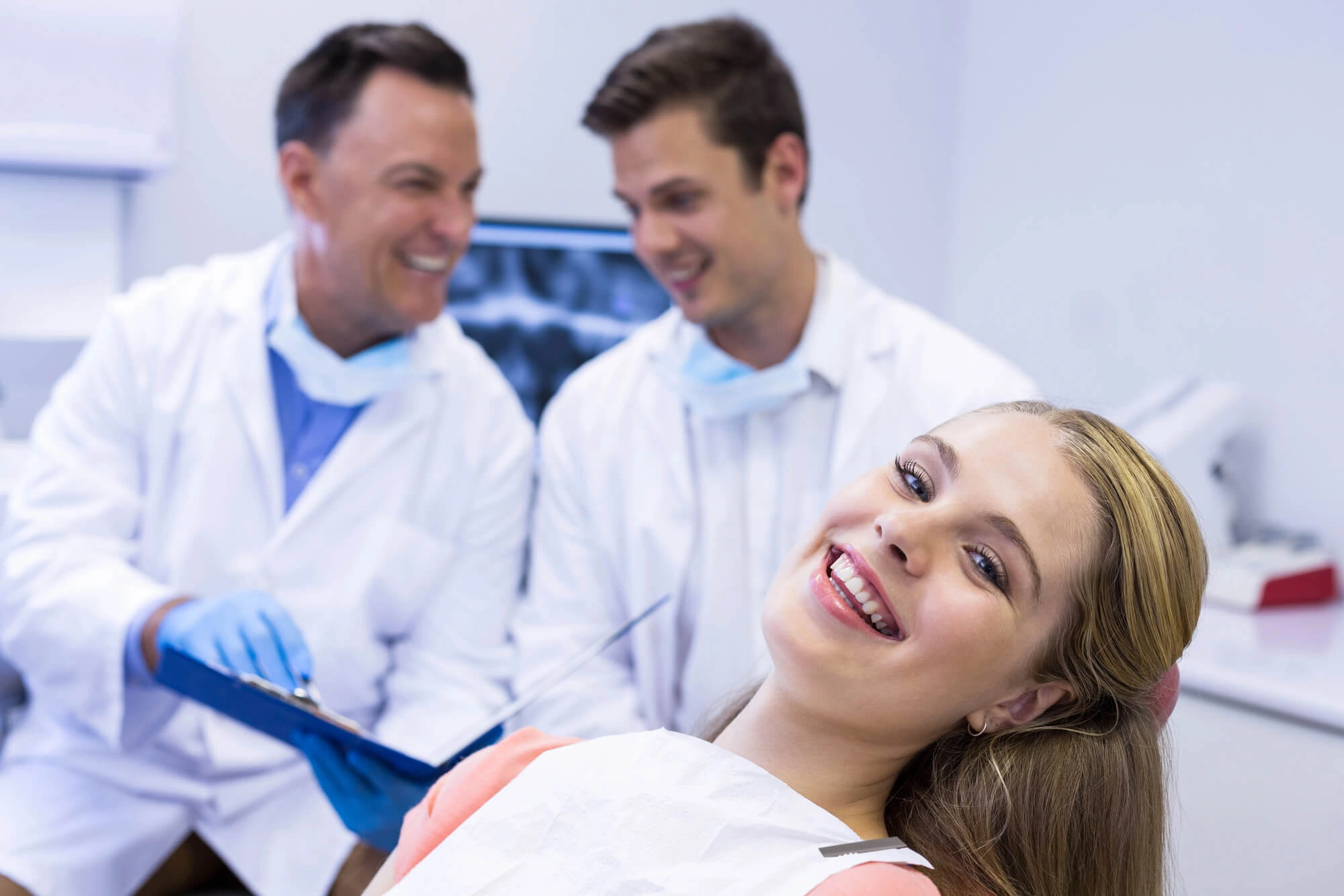 Girl dental check up after reading My family dental reviews