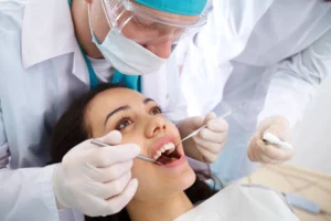 Dentist 48017 examining patient