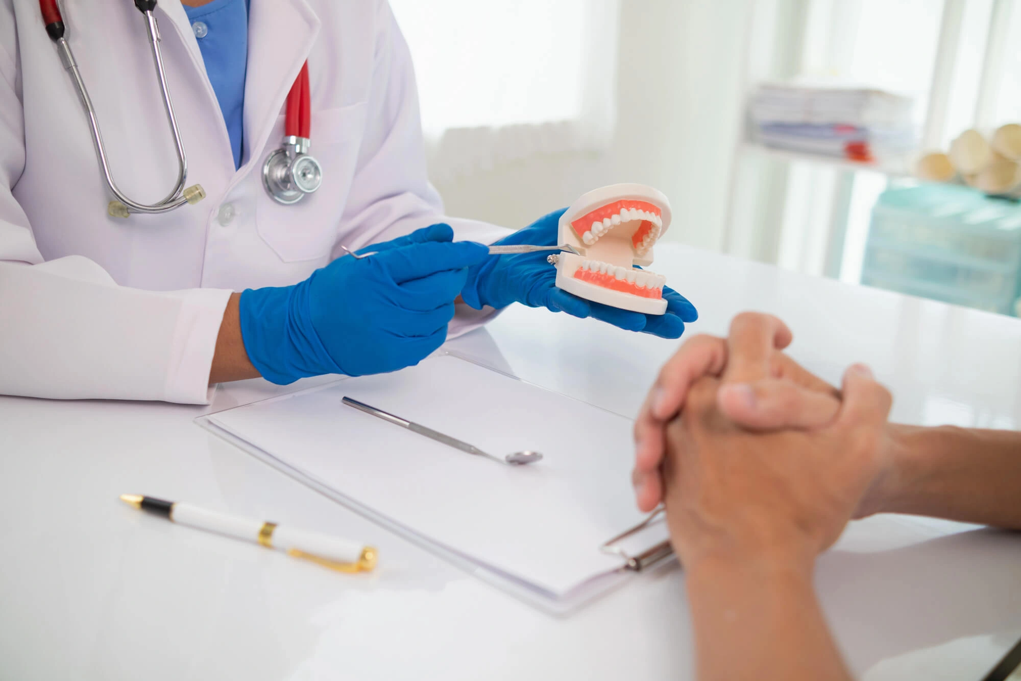 Talking with dentist greenfield